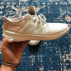 White Adias with Pink Detail